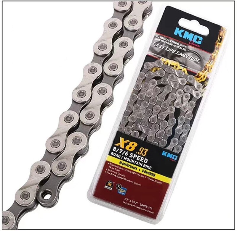 Kmc fietsketting mountainbike ketting  z7 x8 x9 x10 x10el x11 x11el racefiets mtb ketting 7/8/9/10/11 speed 116l ketting fietsonderdelen: X8.93