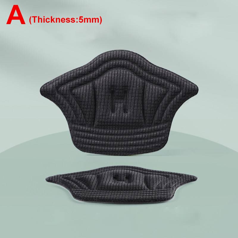 2 Stück Einlegesohlen Patch Fersenpolster für Sportschuhe, verstellbare Größe, Anti-Verschleiß-Fußpolster, Kisseneinsatz, Einlegesohle, Fersenschutz, Rückenaufkleber: schwarz