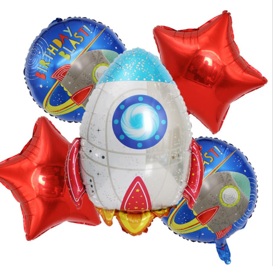 Dessin animé chapeau espace série feuille ballon joyeux anniversaire fête décoration terre planète explorer protéger environnement thème lune: 4