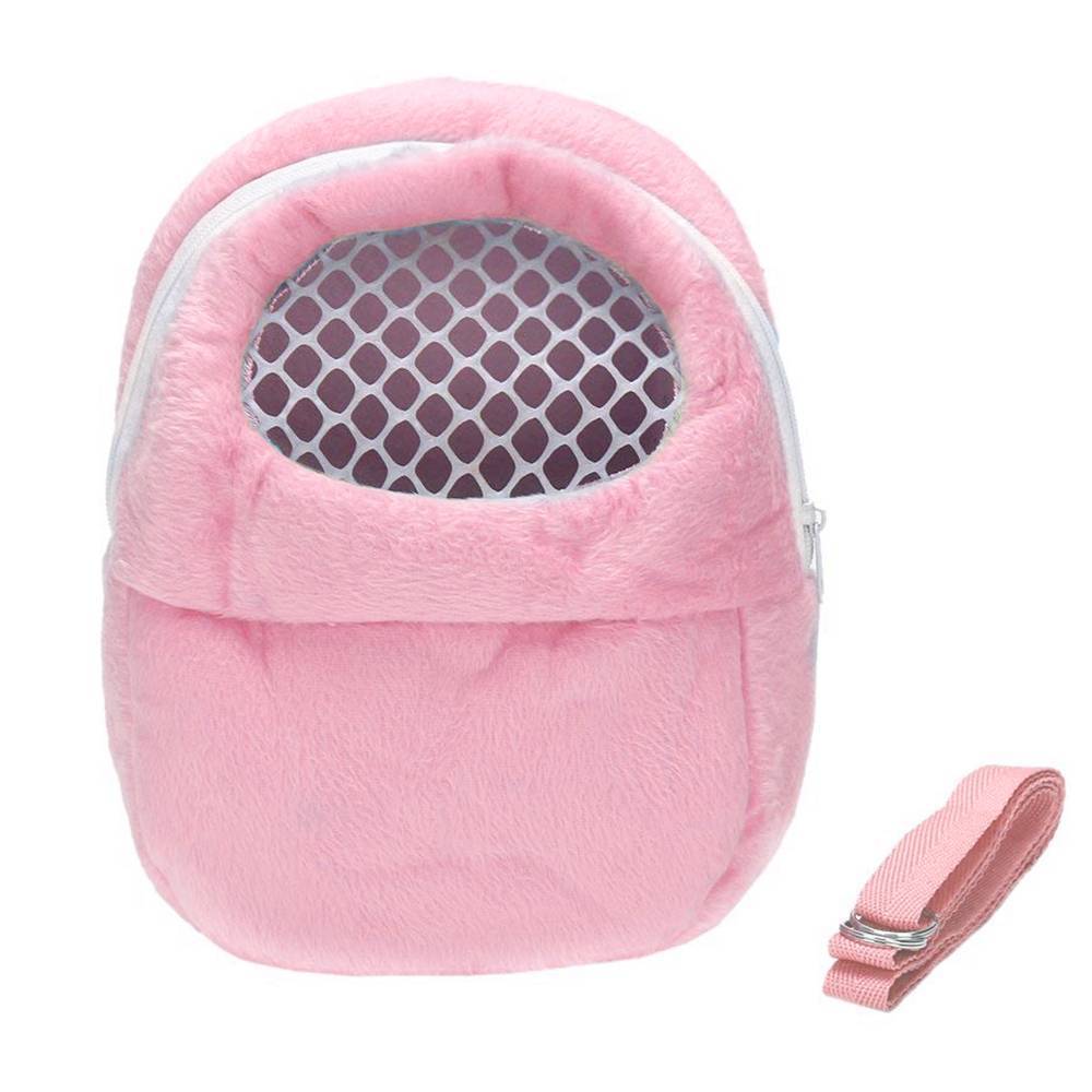 Pequeno animal de estimação portador hamster chinchila portátil respirável viagem quente sacos porquinho da índia transportar bolsa saco: Pink L