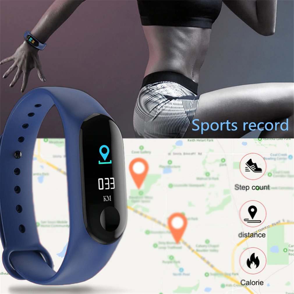 Fitness Smart Bracelet Watch Band M3 Tracker Sport Pedometer Heart Rate Blood Pressure Bluetooth Health Wristband