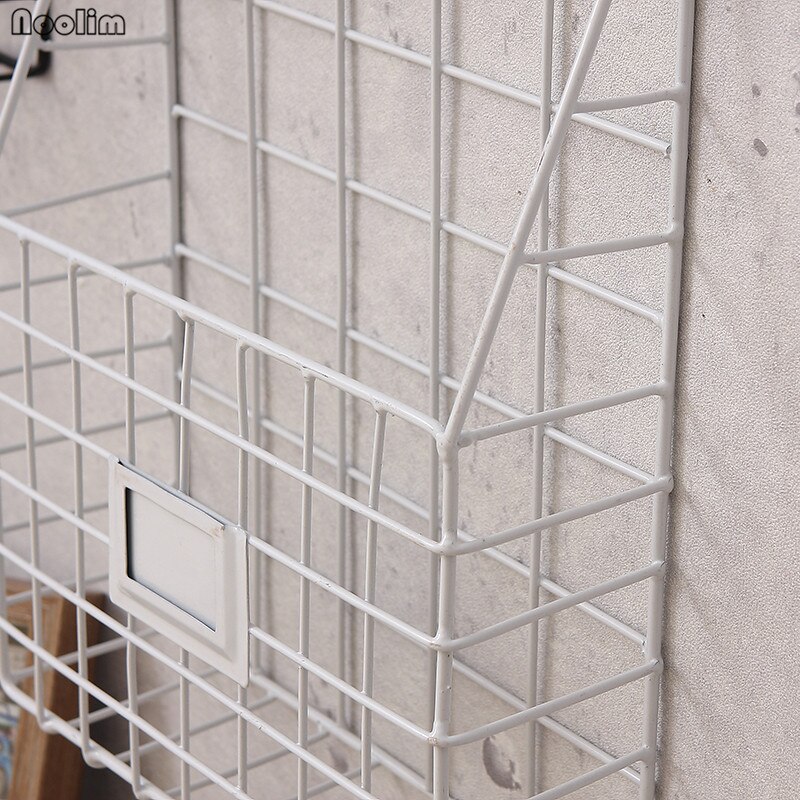 Noolim jern opbevaring kurv magasin avis arrangør vægmontering post rack hylde vintage hjem indretning kontor diverse samling