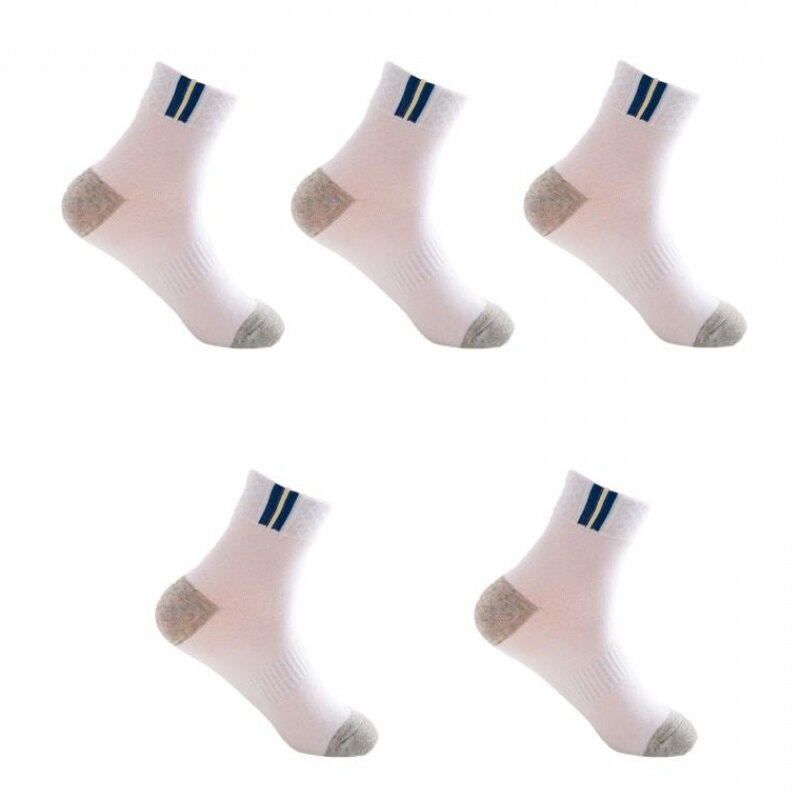 10 sztuk = 5 par skarpety męskie krótkie skarpetki do kostki mężczyźni solidna siatka wysokiej jakości biznes w stylu Casual, cienka skarpety oddychające męskie skarpety: 52-White Grey