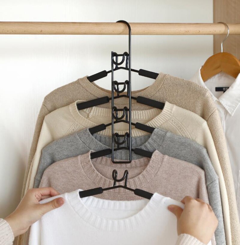 Multi-function Wardrobe Space-saving Stack Hanger Hook Coat Hook Plastic Closet Stack Hanger Rack Bedroom Storage Organizer