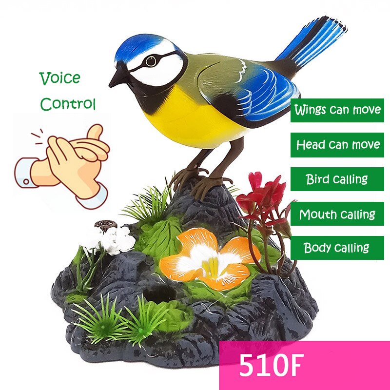 HL506A/510F Vogel Spielzeug Elektrische Klingende Vogel Voice Control Spielzeug Käfig Ornament Künstliche Vogel Spielzeug Singen Vogel Hause Garten dezember