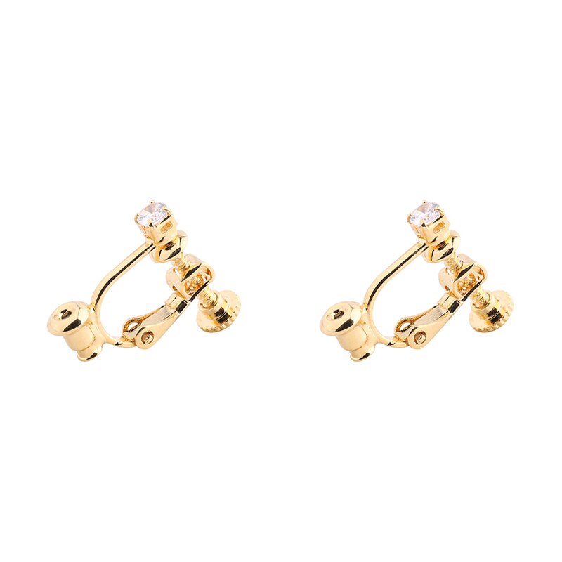 Spiral ear clip female invisible painless diamond ear clip artifact no hole ear clip high sense earrings to ear clip converter: Gold