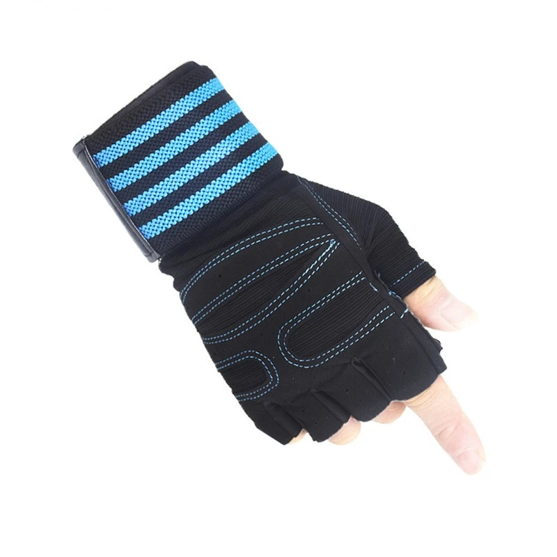 Gewichthefhandschoenen Heren Dames Trainingshandschoen Barbell Gym Fitnesshandschoenen met polssteun voor Crossfit Training Oefening Beschermen: Blauw / L