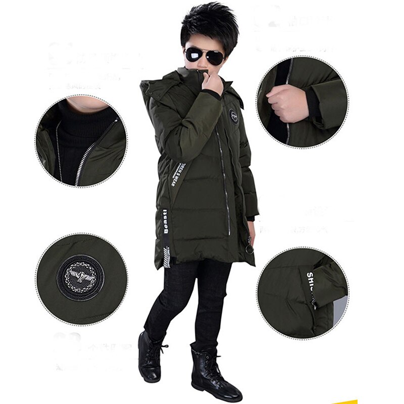 Jas Voor Meisjes Jongens Mode Winter Hooded Down Bovenkleding Jongens Warme Dikke Jas Kids Kleding Sneeuw Wear Snowsuit Parka