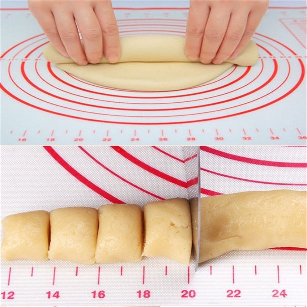 1PC Silicone Baking Mats Sheet Pizza Non-Stick Maker Holder Pastry Kitchen Gadgets Dough Rolling Pin Mat Bakeware Accessories