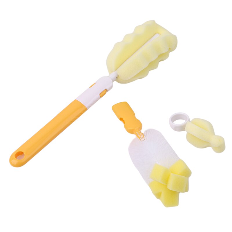 5pcs/Set Baby Milk Feeding Bottle Brush Nipple Pacifier Brushes Handly Portable Nylon and Sponge Tube Cleaner