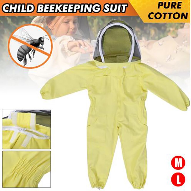 Kind Bijenteelt Kleding Pak 100% Katoen Full Body Jacket Beschermende Bijenteelt Pak Little Kid Farm Bezoeker Beschermen Bee Pak