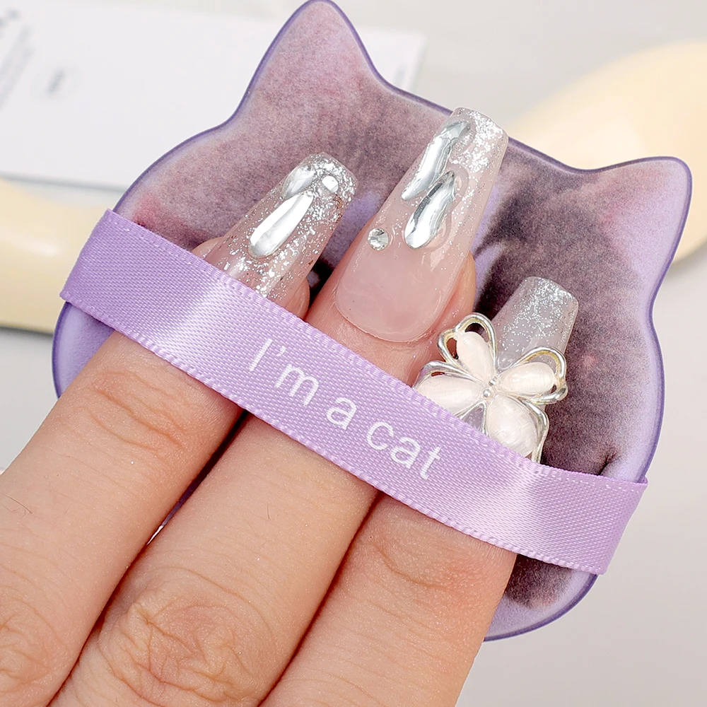 10 st söt katt sminkpuff foundation kosmetisk puff slät puder concealer skönhet torr och våt puderpuff med dubbel användning sminkverktyg