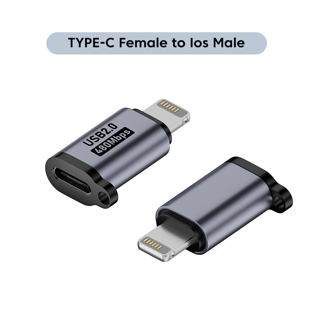 Adapter Micro USB na Type C Mini USB na USB C 480Mbps Szybkie ładowanie danych Złącze USBC na Lightning Adapter do iphone'a Android: YELLOW