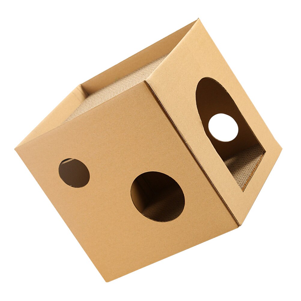 House Cat House and Scratcher Kitten House Cardboard Cat House Cat Scratching Board for Cat Animals Kitten