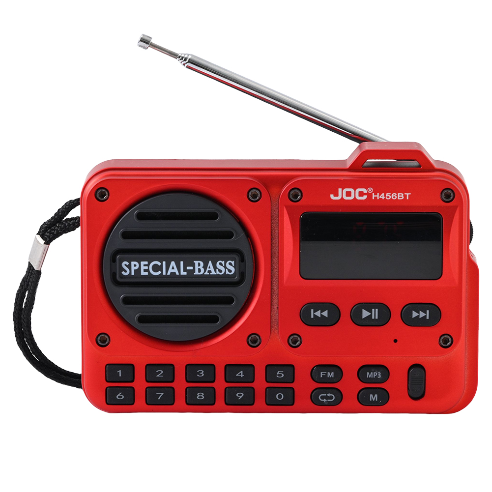 ​​Mini FM AM SW Radio Battery Operated Full Band Pocket Radio Built-in Speaker Type-C Rechargeable Emergency Radio for Elder: Red
