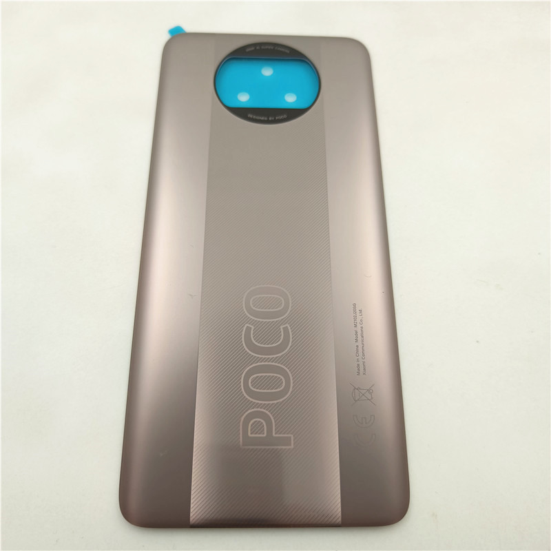 Orginal Voor Xiaomi Poco X3 Pro M2102J20SG Batterij Cover Back Panel Rear Behuizing Reparatie Onderdelen Voor Xiaomi X3Pro Terug Behuizing: Brown
