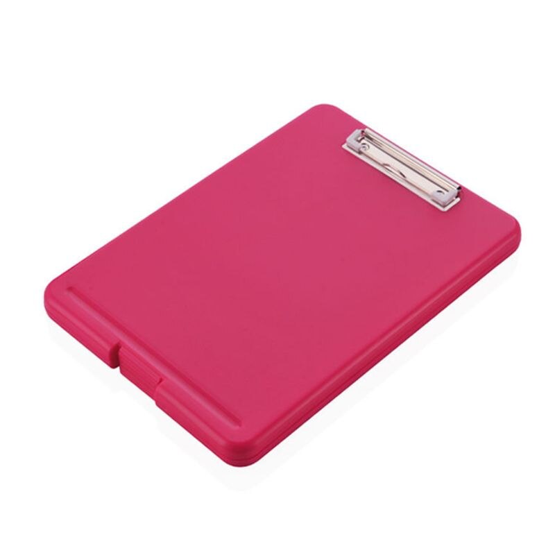 A4 Plastic Storage Clipboard File Box Case Document File Folder Clipboard Office: Red