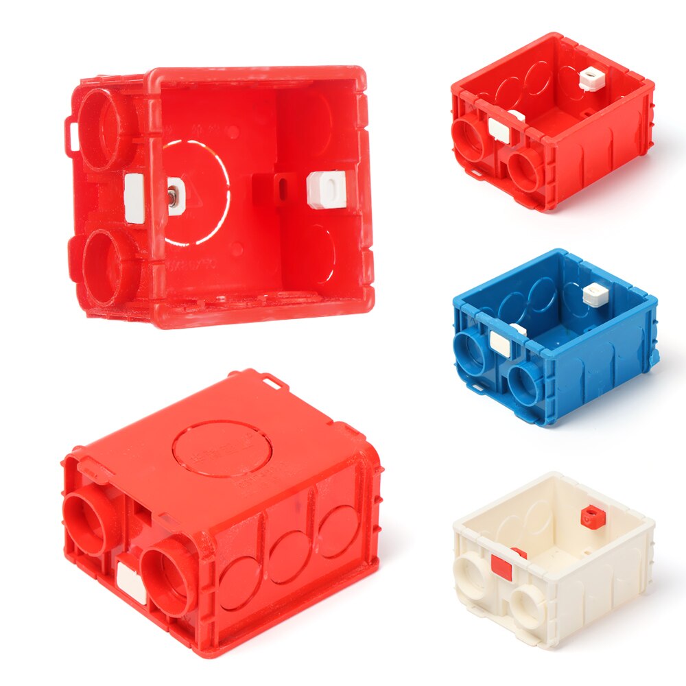 86 type Switch and Socket White / Red Wiring Back Box Adjustable Mounting Box Internal Cassette 86mm*86mm*50mm