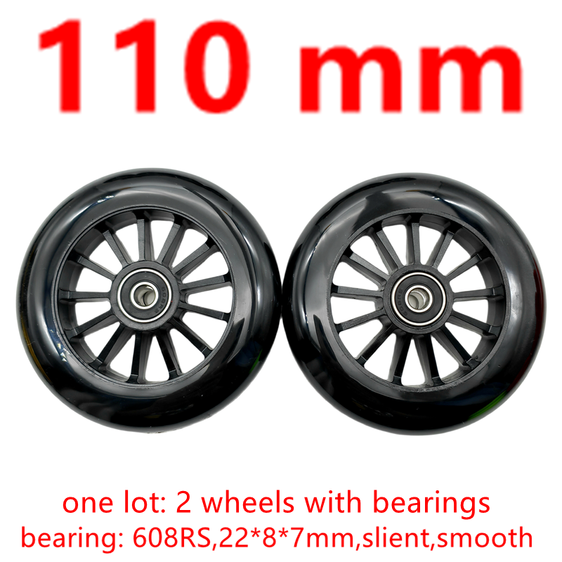scooter accessories skate wheel scooter wheel 90mm 110mm 120mm 125mm 85a 2wheels/lot: Navy Blue