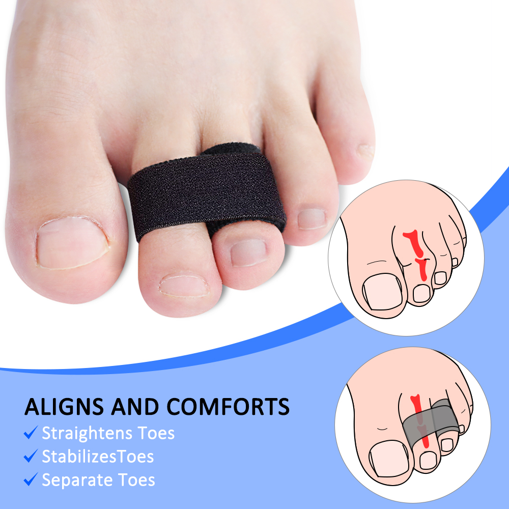 Pexmen 1/2/5/10Pcs Hammer Toe Straightener Toe Splints Cushions Bandages for Correcting Crooked & Overlapping Toes Protector
