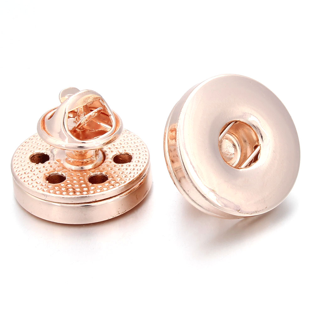 Snap Sieraden Trendy Snap Charm Broche voor Vrouwen Mannen Fit 18mm Metal Charms Button Snaps DIY Sieraden Fitting: Reddish Brown