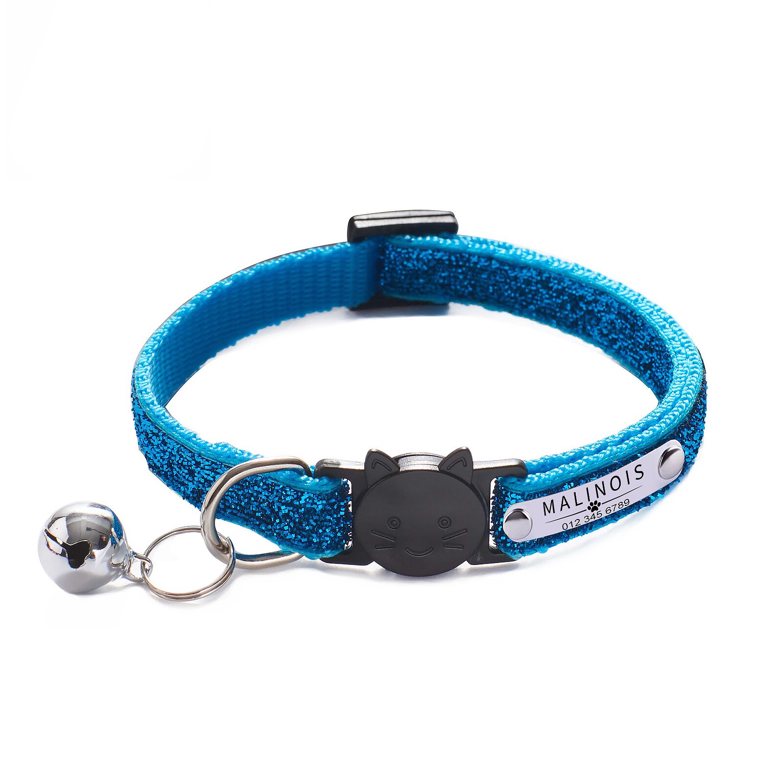 Collar brillante para gato, correa ajustable para el cuello, accesorios para mascotas, letras personalizadas perros mascotas collar perro arnes perro arnes perro pequeño mascotas perros accesorios collar para perro sum: 10
