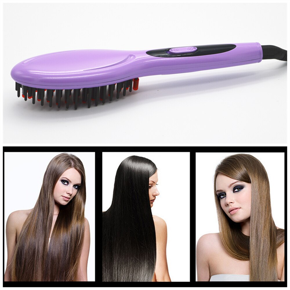 Electric Degital Control Antiscaled straightening simply Fast Hair Straightener Brush Comb Irons easy straight