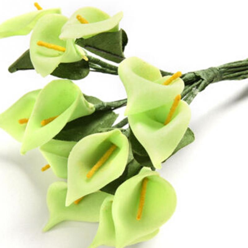 12pcs hoofd/set Kunstmatige Bloemen 8 Kleuren Calla Bridal Bruiloft Decoratie Boeket Hoofd PE Real Touch Kunstmatige bloem