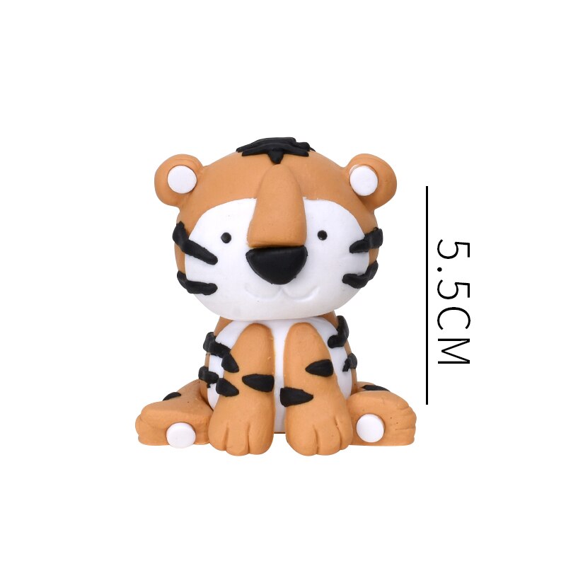 Zoo Cute Forest Animal Cake Toppers for Kid`s Birthday Decoration Monkey Giraffe Tiger Lion Cupcake Toppers Birthday Cakes: tiger