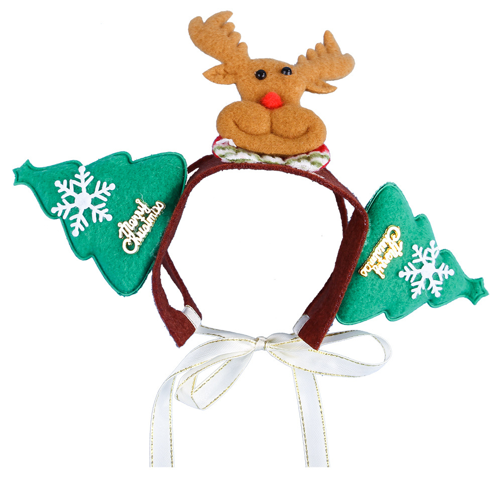 Robes pour animaux domestiques, couvre-chef pour noël et Halloween, Santa, accessoires de cosplay pour chiens et chats: Green elk / 16.5X6.5CM