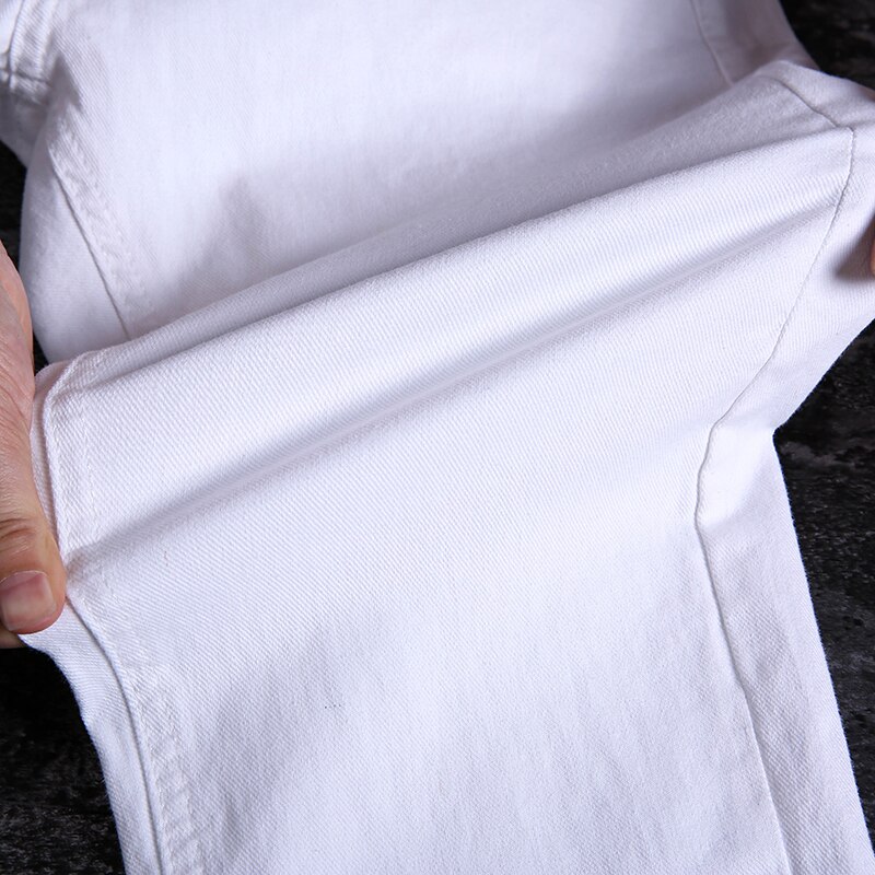 Skinny jeans heren effen witte heren jeans merk stretch casual heren mode denim broek casual yong boy studenten broeken