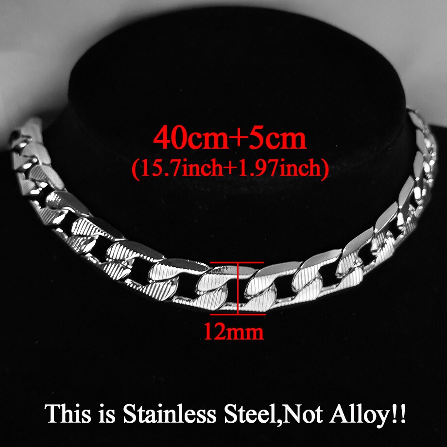 Punk Stainless Steel Choker Necklace For Women Silver Color Short Big Thick Neck Chain Chokers Necklaces Jewelry Neckless: XL248STS40