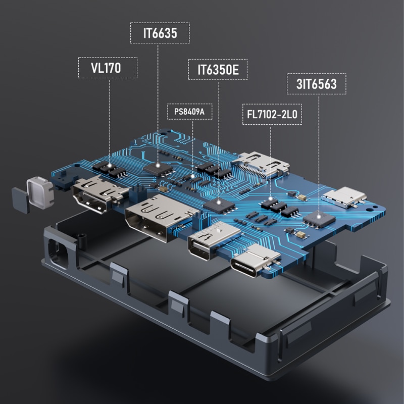 Kaapeliaika 4 in 1 langaton projektori hdmi 4k 60hz hdr mini dp hub led-valon kytkin tietokoneeseen kannettavaan tietokoneeseen lenovo hdmi kytkin  c370