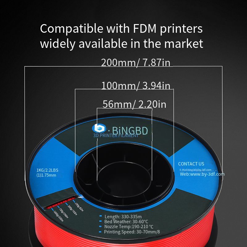 3D Printing Filament PC + ABS 1.75MM 1KG Wear Resistance Hardness Impact Resistance Suitable For Open Printer Heat Resistance