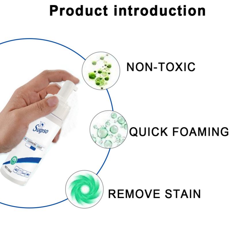 100ml Multi-purpose Waterless Clothing Cleansing Agent Foam Dry Cleaning Agent Liquid Stains Dust Cleaning Down Jacket Cleaner