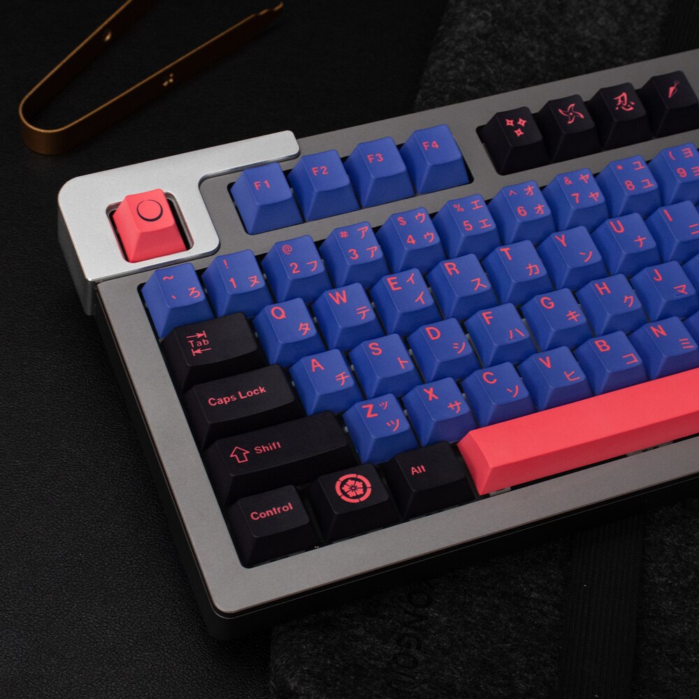 Ninja Keycaps 137 Keys Personality PBT Cherry Profile 5 Sides Dye Sublimation Key Caps for 64/87/980 Mechanical Game Keyboard