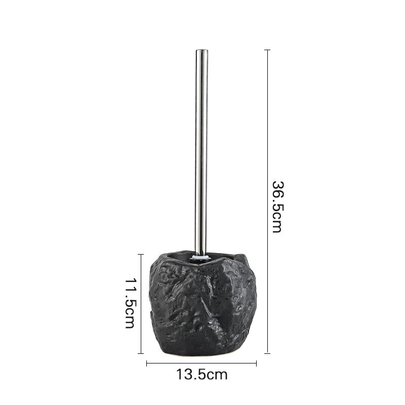 Stone Shape Toilet Brush Ceramics Floor-standing Holder Practical Cleaning Brushes Bathroom Accessories Clean Tool: B