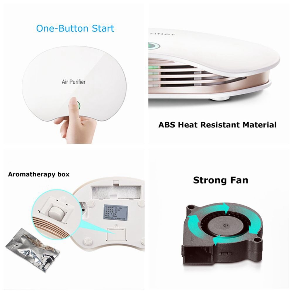 5V Negative Ion Car Air Purifier Freshener Electric Car Ionizer Automibile Deodorant Sterilization Formaldehyde PM2.5 Purifier