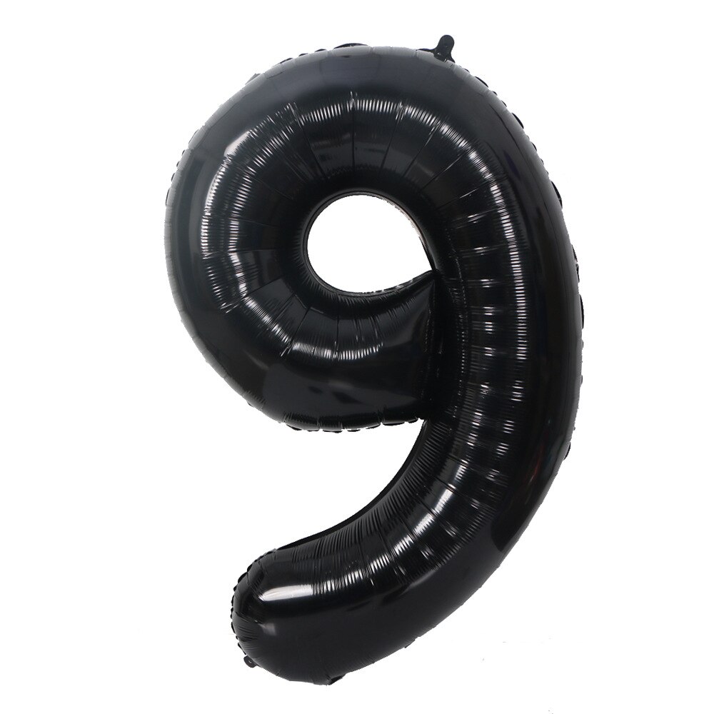 40inch Wedding Decoration Black Digital Balloon 18th Birthday Party Giant Number Balloon Baby Shower Balloon: 9
