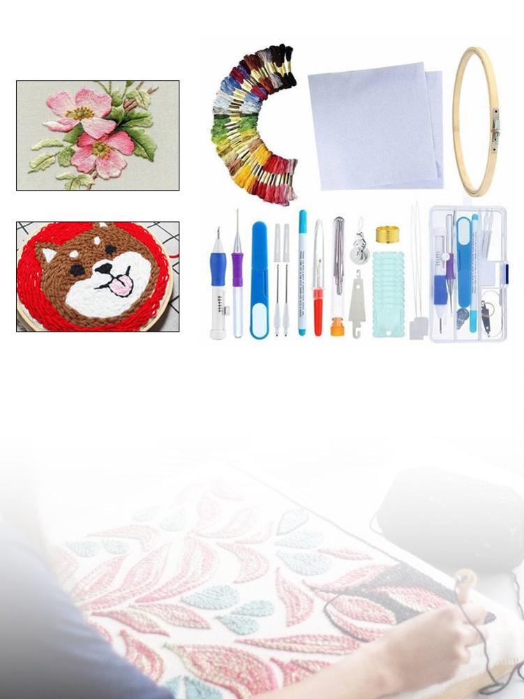 Universal 83PCS DIY Embroidery Tools Kit Embroidery Patterns Needle Pen Set Craft Tools Kit For Embroidery