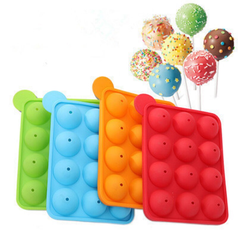 20 Gat Siliconen Lollipop Mold Diy Ronde Chocolade Lolly Bal Lolly Food Grade Siliconen Te Vormlostijd Siliconen Mal