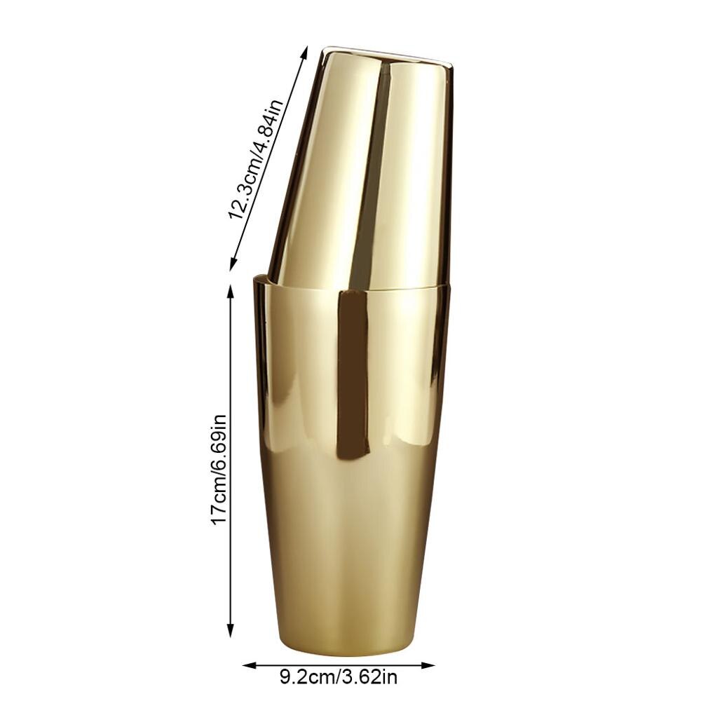 Cocktail Boston Shaker Set Stainless Steel Martini Drinks Shaker for Bar Home Bartende Bar Tools Black/Silver/Gold/Pink Shaker: gold