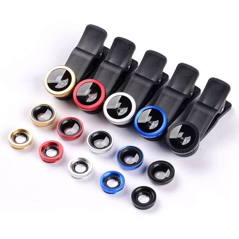 3 in 1 Mobile Phone Lens 0.67x Wide Angle Camera Macro HD External Camera Lens Universal for iPhone Android Phone Ipad