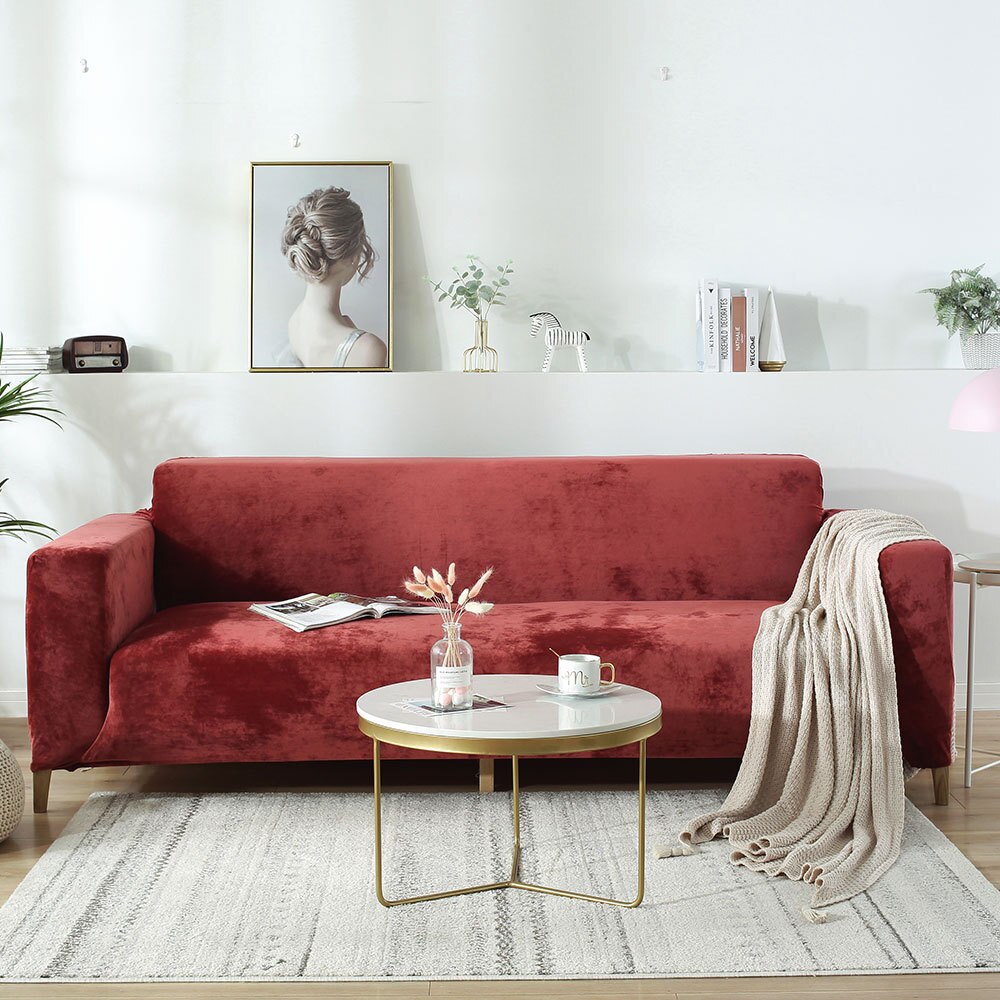 Claroom Coral Fleece Luxe Sofa Cover Winter Warm Couch Cover Soft Antislip Sofa Cover IO43 #: Style7 / 3-seater 190-230cm