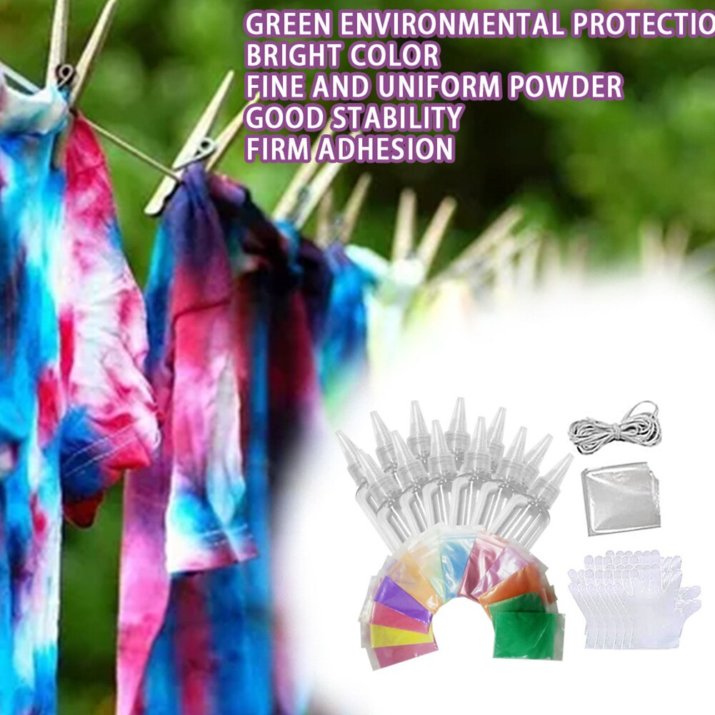 Tablecloth Handmade Pigment Fabric Textile Art Supplies Non Toxic Craft Bottle Rubber Bands Tie Dye Kit For Clothing