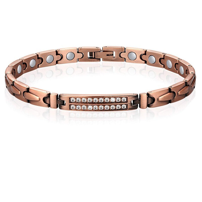Männer Reinem Kupfer Armbinde Gesundheit Energie Germanium Magnetische Armbinde Jahrgang Hologramm Kette Verknüpfung Armbänder für Frauen Arthritis: 14