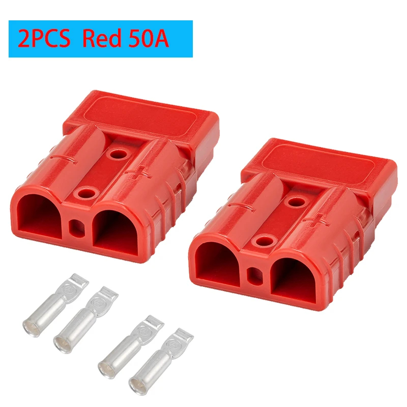 2 Stuks Voor Anderson 50A 120A 175A 350A 600V Plug Kabel Terminal Batterij Power Connector Kit Quick Plug batterij Opladen Connector: Donkergrijs