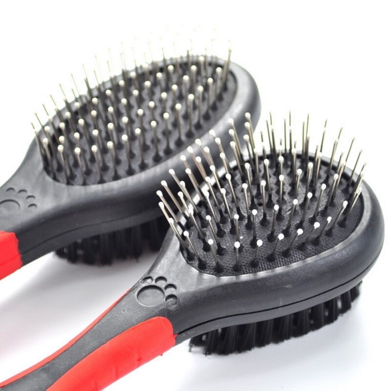 1 Pc Pet Zwart Dubbelzijdig Bad Borstel Kat Hond Levert Kam Huisdier Gezichten Bont Grooming Tool Voor Lange Korte haar Honden Puppy Mascotas