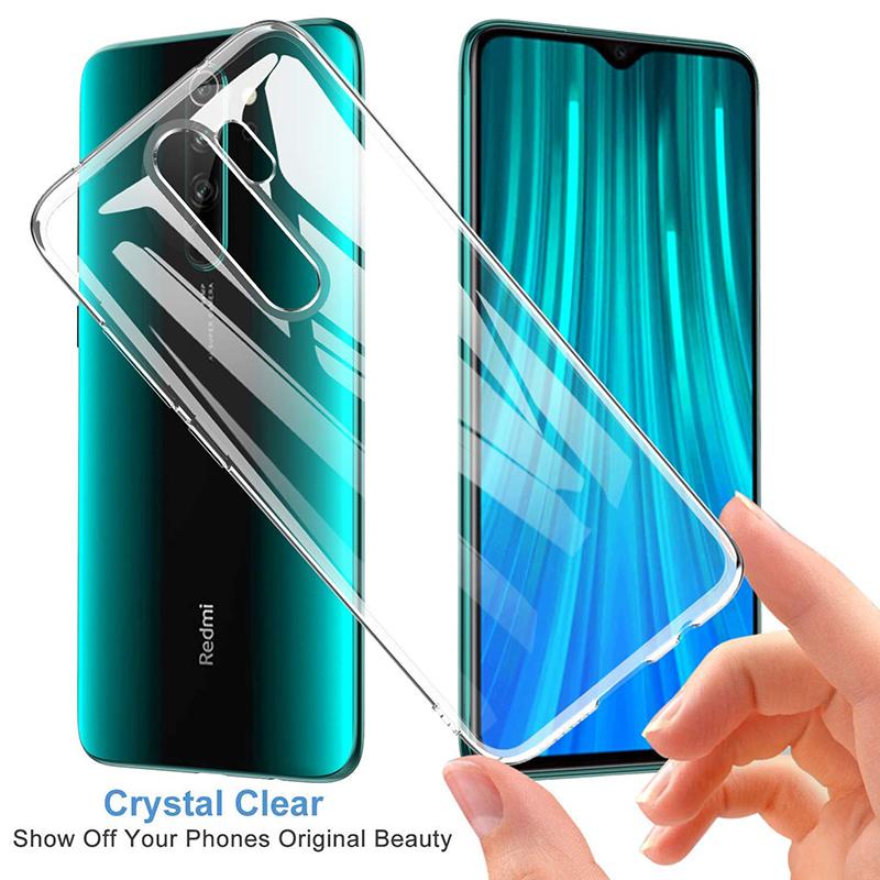 Coque arrière transparente en Silicone TPU pour Xiaomi, compatible modèles Redmi 8, 8A, Note 8 Pro, Note 8 T, 8 Pro