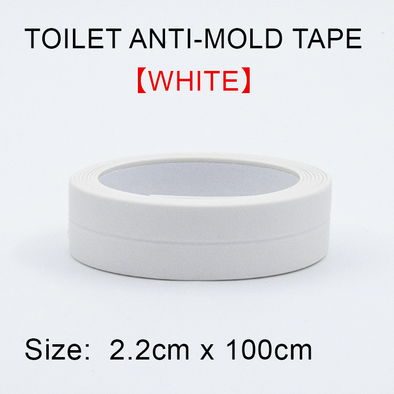 Style AcrylicTraceless Tape For Bathroom Kitchen Shower Sink Bathtub Seal Tape Caulk Strip Waterproof Sticker Sink Edge Tape: White 2.2x100cm
